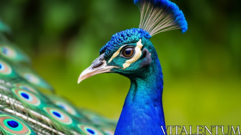 Exquisite Peacock Portrait: Colorful Feathers and Intricate Details AI Image