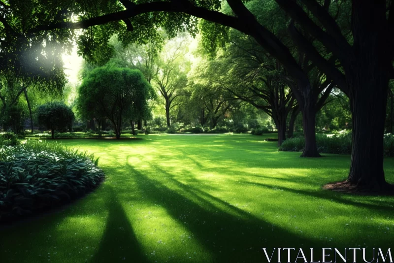 Meticulously Detailed Forest: HD Wallpaper for Gardens and Trees AI Image