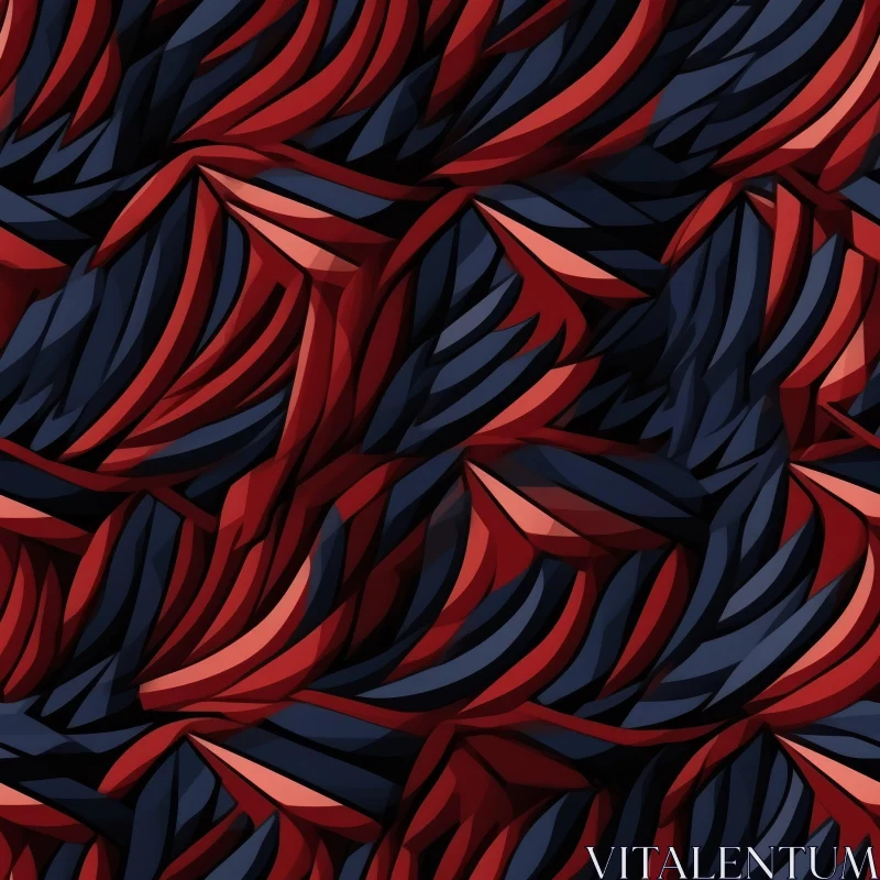 Red and Blue Feathers Seamless Pattern AI Image
