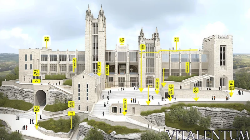 Serene University Campus Architecture Rendering AI Image