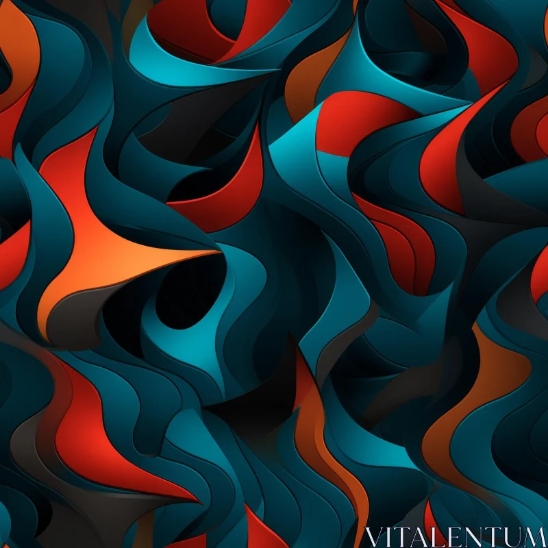 Blue Red Orange Abstract Background AI Image