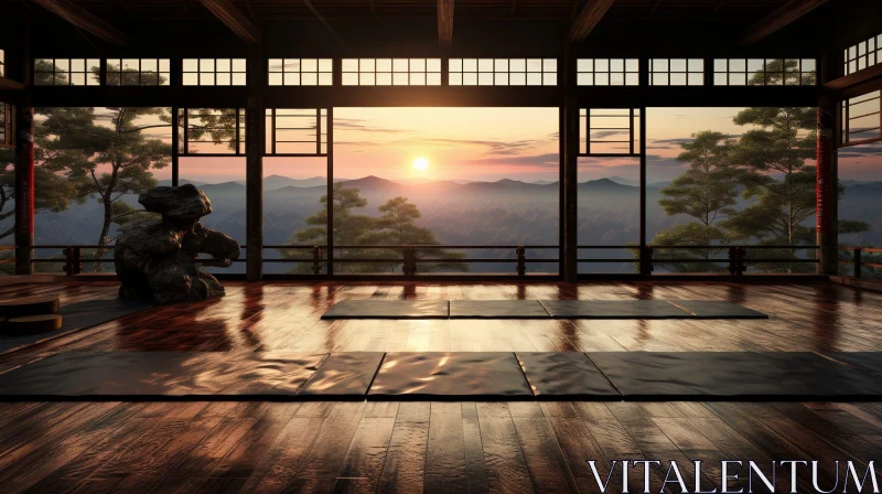 Japanese Martial Arts Dojo Landscape AI Image