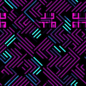 Purple and Blue Geometric Pattern on Black Background