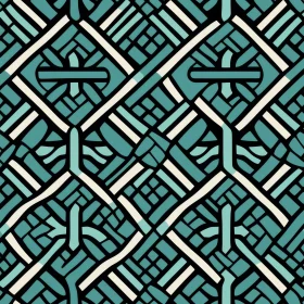 Stylish Geometric Teal Blue White Pattern