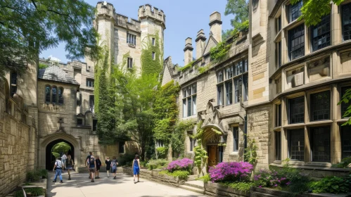 Captivating College Campus: Gothic Architecture and Serene Atmosphere