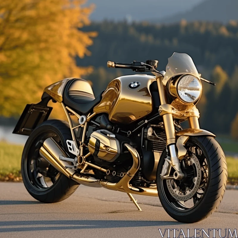 Captivating Gold BMW Motorbike Design - Award-Winning Art AI Image