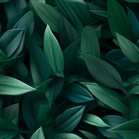 Dark Green Leaves Seamless Pattern - Moody Background Texture
