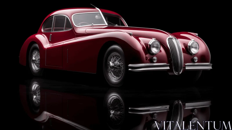 Elegant Classic Car with Black Reflection | Bold Curves | Meticulous Detailing AI Image