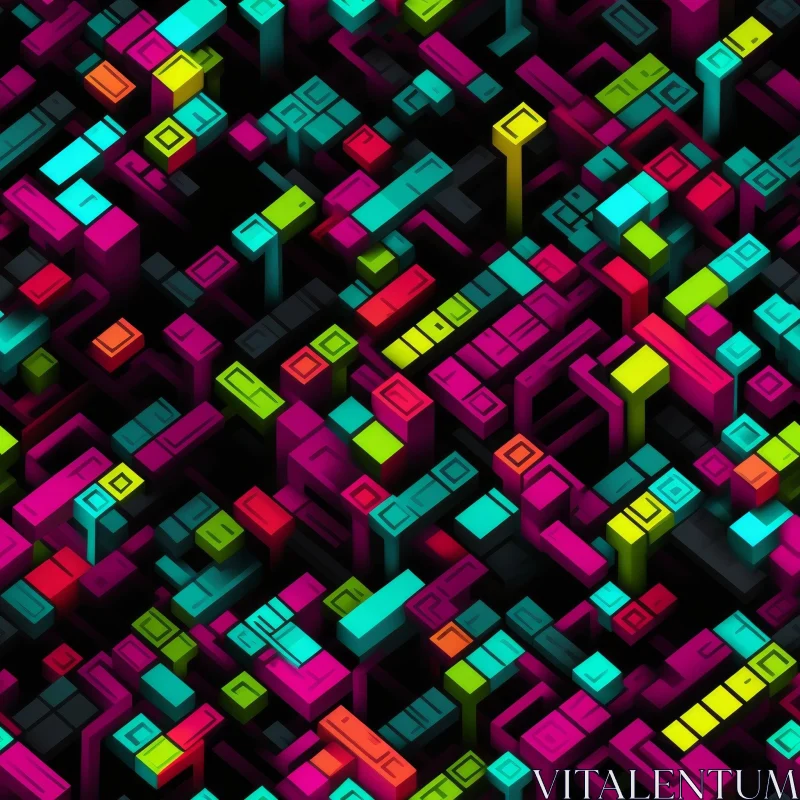 AI ART Colorful Geometric 3D Pattern | Abstract Design