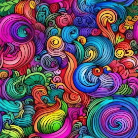 Colorful Swirls and Waves Pattern - Abstract Art