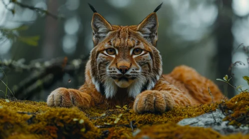 Majestic Lynx in Forest - Close-up Wildlife Photography