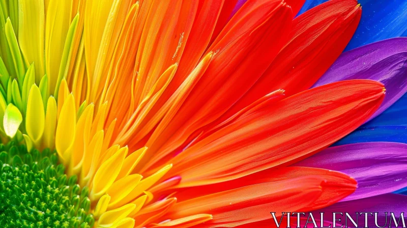 Rainbow Gerbera Daisy Flower Close-Up AI Image