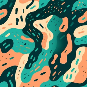 Colorful Abstract Painting with Organic Shapes