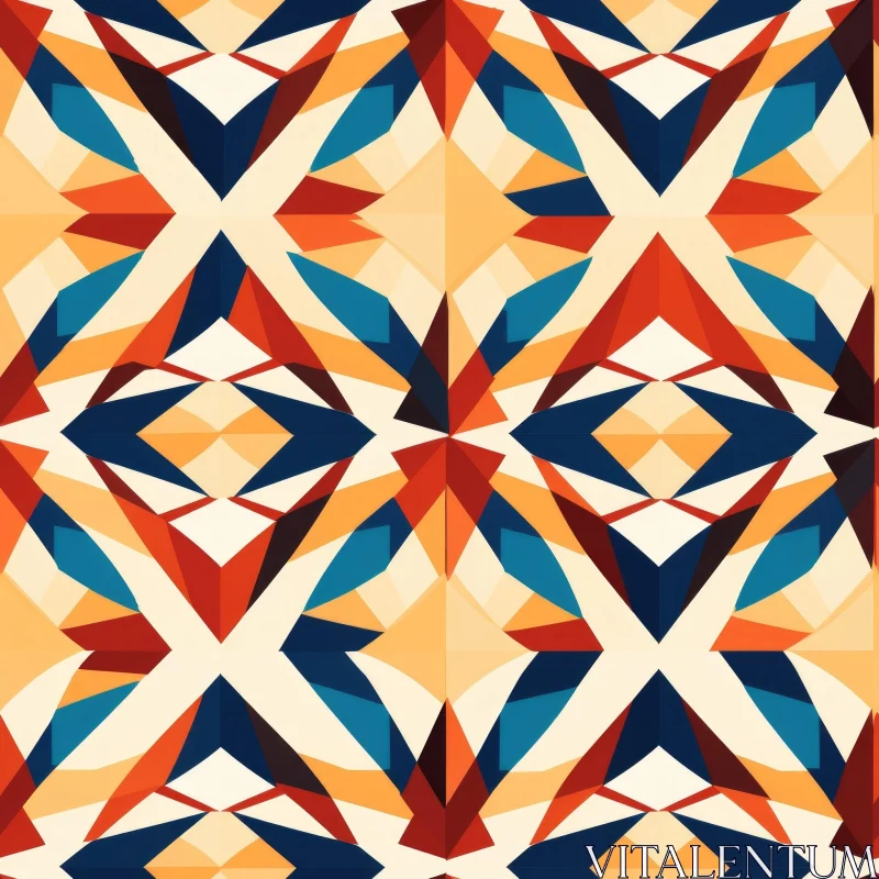 Colorful Retro Geometric Diamond Pattern AI Image