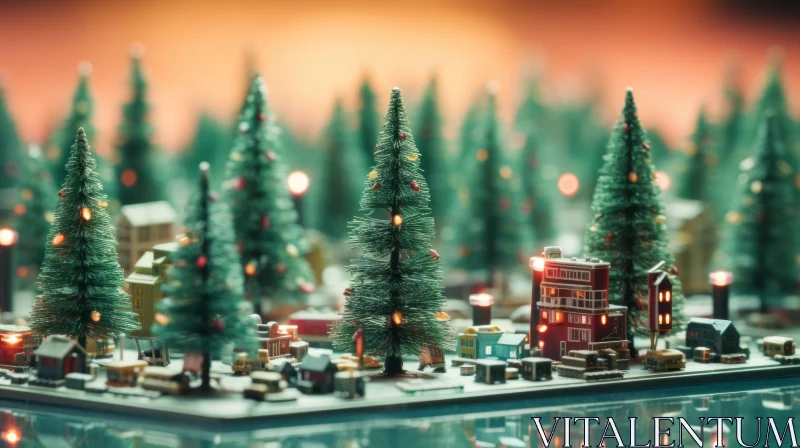 Enchanting Christmas Town Diorama AI Image