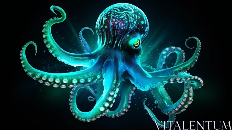 AI ART Enigmatic Octopus Digital Painting