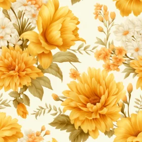 Elegant Floral Pattern on Light Yellow Background