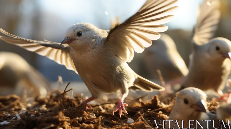 Intense Gaze: Close-up Bird Photography AI Image
