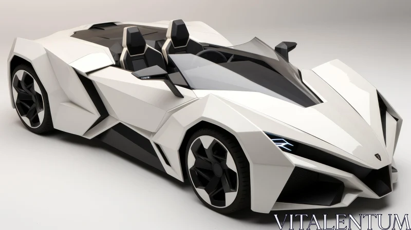 Sleek Futuristic White and Black Concept Car AI Image