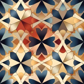 Symmetrical Kaleidoscopic Hearts Pattern