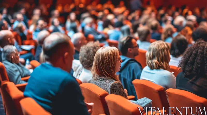 Captivating Theater Scene: A Diverse Audience in Business Casual Attire AI Image