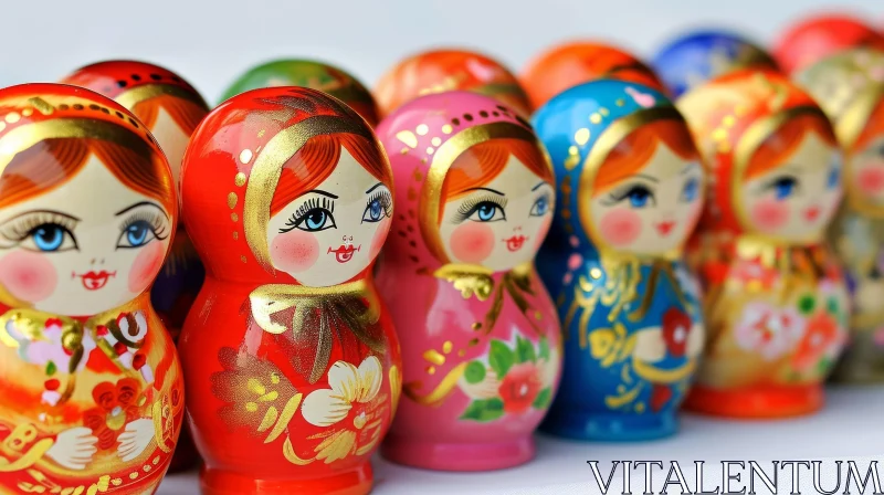 Colorful Russian Nesting Dolls | Traditional Wooden Dolls AI Image