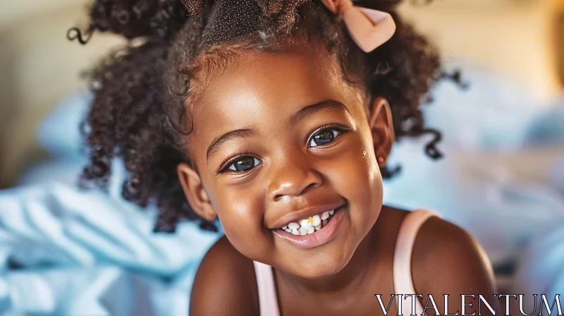 Joyful African-American Girl Portrait AI Image