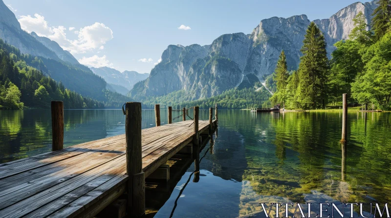 Majestic Mountain Lake Reflection AI Image