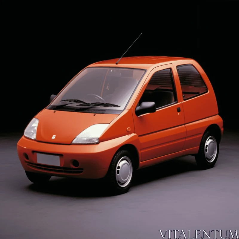 Orange Car in Neo-Geo Minimalism Style - Fine Lines and Delicate Curves AI Image