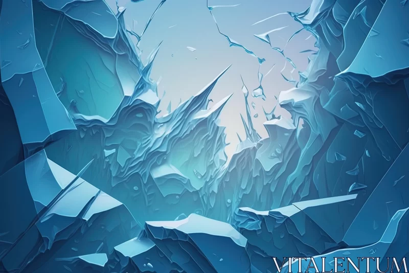 Captivating Ice Cave Illustration | Abstract and Surreal Art AI Image