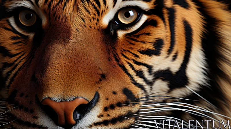 Intense Tiger Close-Up Portrait AI Image