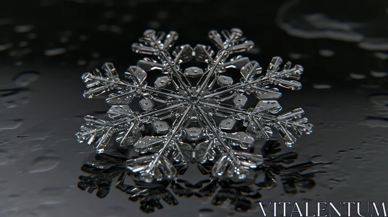 Snowflake Close-Up: Intricate Beauty of Winter AI Image