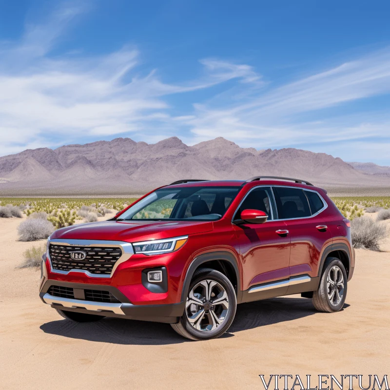 Vibrant Desert Landscape: 2019 Hyundai Santa Fe Artwork AI Image