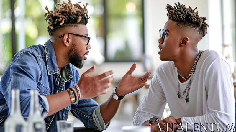 AI ART Captivating Image of Two African-American Men Engaged in Conversation