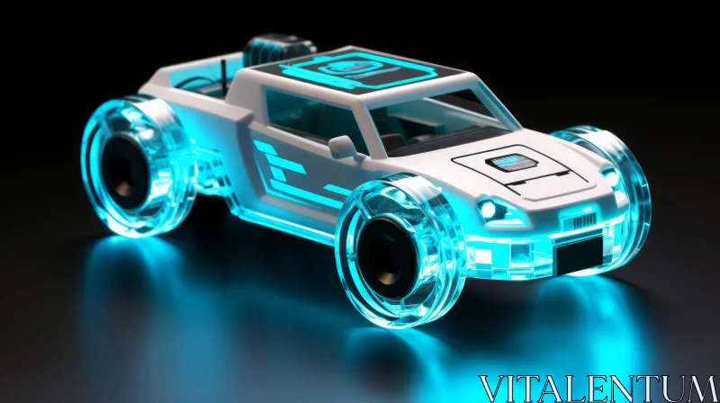 Sleek Futuristic Concept Car with Transparent Wheels AI Image