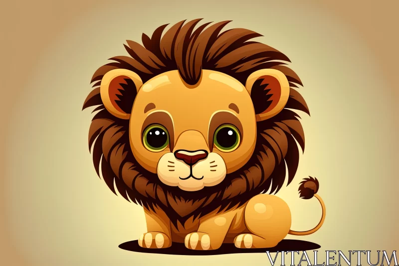 Cute Cartoon Lion Illustration - Exotic Realism AI Image