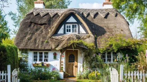 Enchanting Thatched Cottage with Colorful Garden | Nature Art