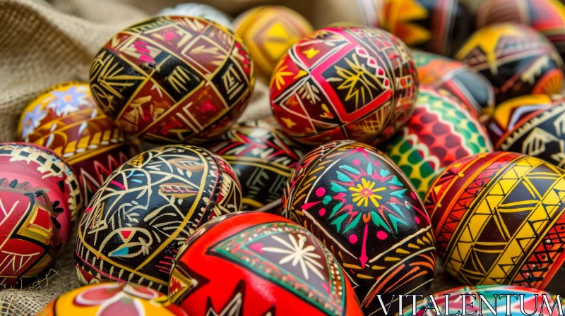 Exquisite Ukrainian Easter Eggs - Traditional Decor AI Image