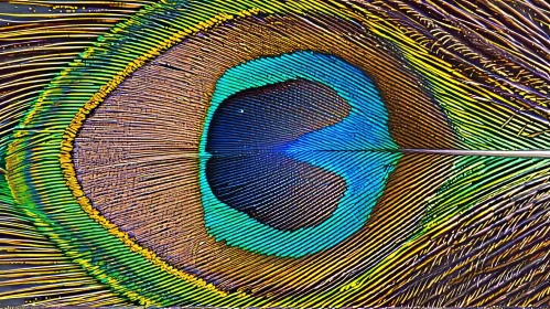 Peacock Feather Close-Up: Brilliant Blue-Green Colors
