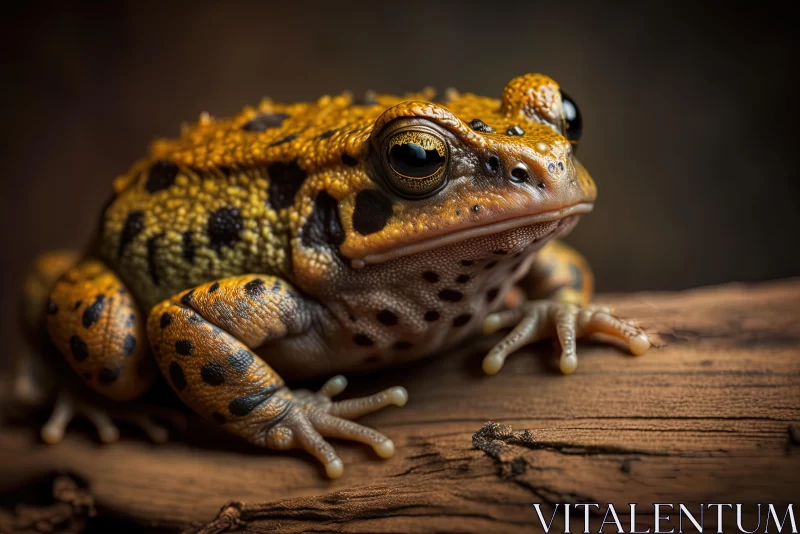 Captivating Toad on Wooden Surface | Stunning Nature Photography AI Image