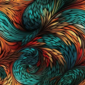 Colorful Abstract Blue Background with Leaf Pattern