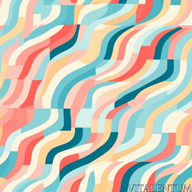 Dynamic Abstract Wavy Pattern Background in Blue and Yellow AI Image
