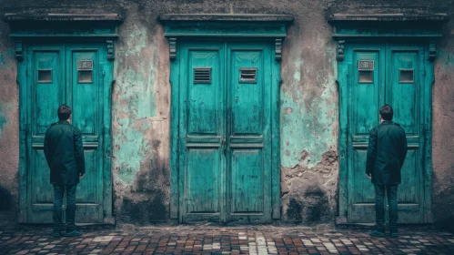 Enigmatic Blue Doors: A Captivating Photograph
