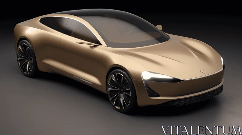 Golden Tesla Concept Car: A Futuristic Masterpiece AI Image
