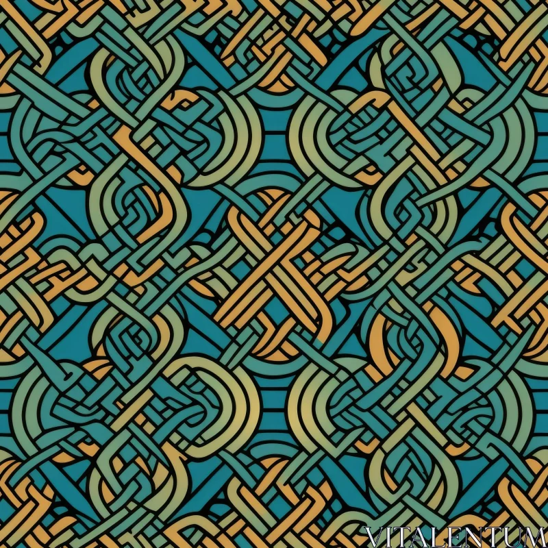 Intricate Celtic Knots Seamless Pattern AI Image