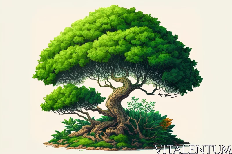 Majestic Tree Illustration | Hyper-Realistic Nature Artwork AI Image