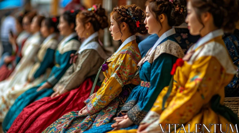 Traditional Korean Hanbok Dresses: A Beautiful Display of Korean Culture AI Image