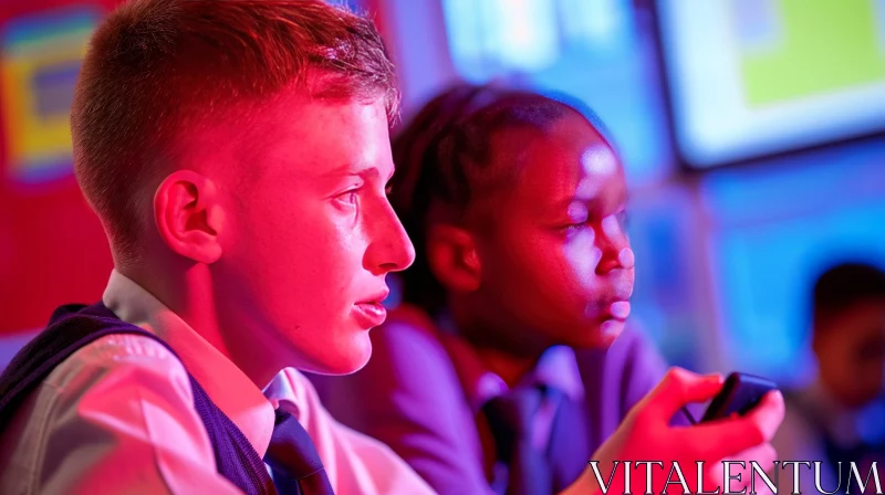 AI ART Captivating Image of Teenage Boys in a Classroom