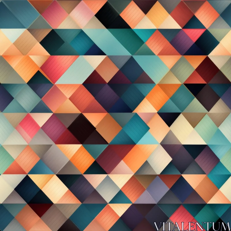 Colorful Geometric Triangle Pattern for Various Uses AI Image