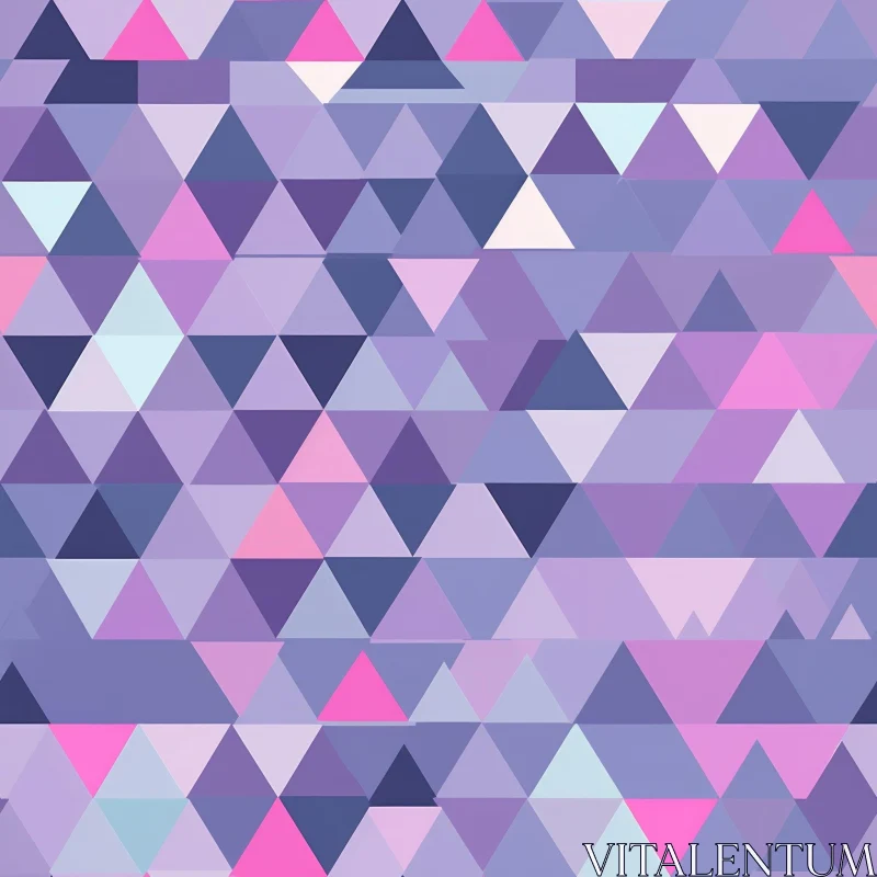 Harmonious Geometric Triangle Pattern in Purple, Pink, and Blue AI Image